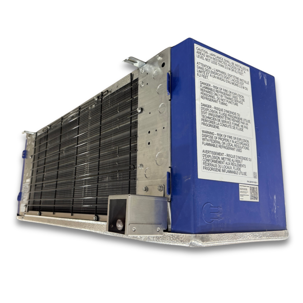 Surplus Heatcraft BEL-0100BS6EEAB0403 Evaporator - 11789 — supplier gallery view 3; Blue/gray evaporator back view.
