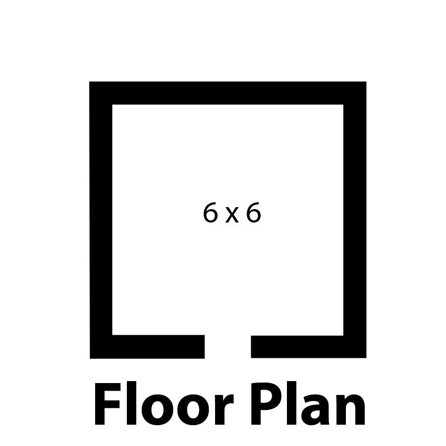 Norlake FTOB6766-CX-M Fast Trak 6' x 6' x 6' 7" Outdoor Walk-In Cooler — supplier gallery view 2; A floor plan for a 6' x 6' room with the text "Norlake Kold Locker"