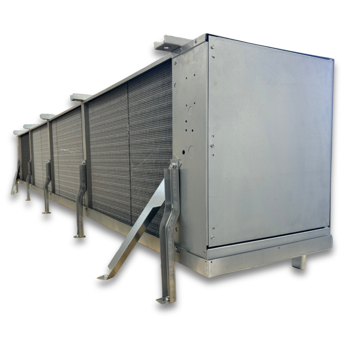 New 25 HP Medium Temp System, 3 phase 208-230 volt — supplier gallery view 7; Gray evaporator back view.