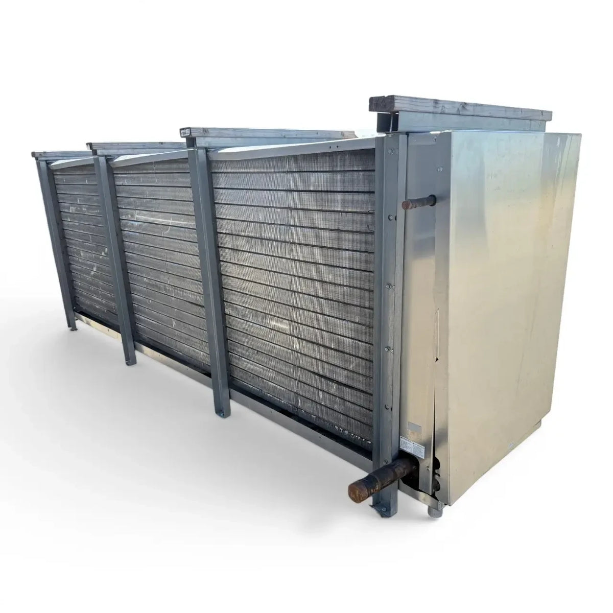 Used Bohn BHE-1200DA Evaporator #3190 — supplier gallery view 5; Back-right view of the used Bohn BHE-1200DA evaporator, showing the rear panel and coil compartment.