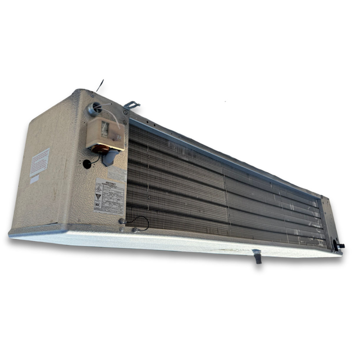 Used Bohn LLE-136CEK Evaporator — supplier gallery view 5; Used gray evaporator back view.