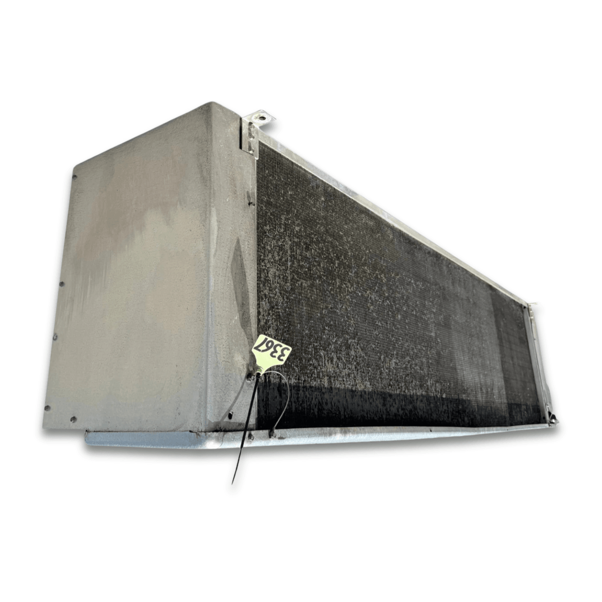 Used Bohn MPA-3651F Evaporator #3367 — supplier gallery view 5; Back-left view of the used Bohn MPA-3651F evaporator #3367, showing the rear coil compartment.
