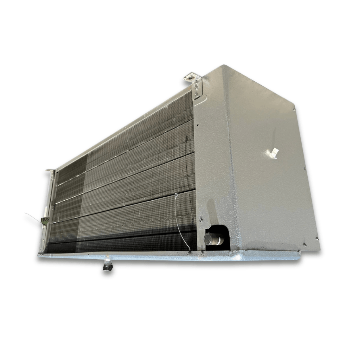 Used Bohn MPE-1902F Evaporator #3243 — supplier gallery view 5; Back-right view of the used Bohn MPE-1902F evaporator #3243, showing the rear coil compartment.