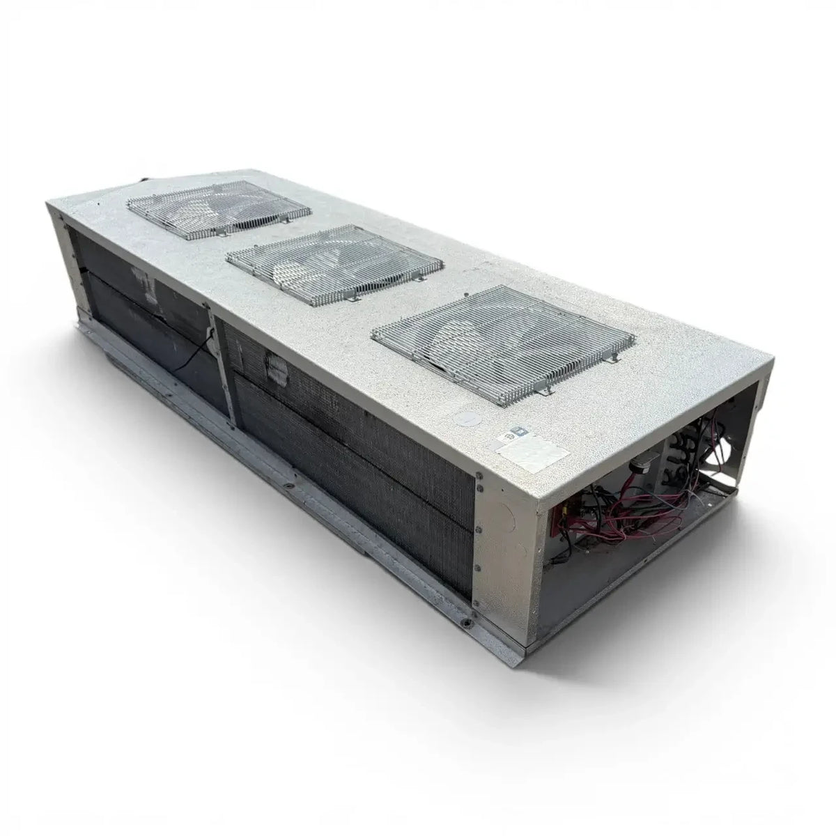Used Bohn WKE-1801A Low Velocity Evaporator — supplier gallery view 5; Back-right view of the used Bohn WKE-1801A low velocity evaporator, showing the rear panel and coil compartment.