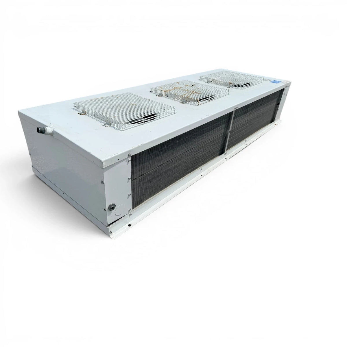 Used Bohn WK-180AEC Low Velocity Evaporator — supplier gallery view 5; Back-right view of the used Bohn WK-180AEC low velocity evaporator, showing the rear panel and coil compartment.