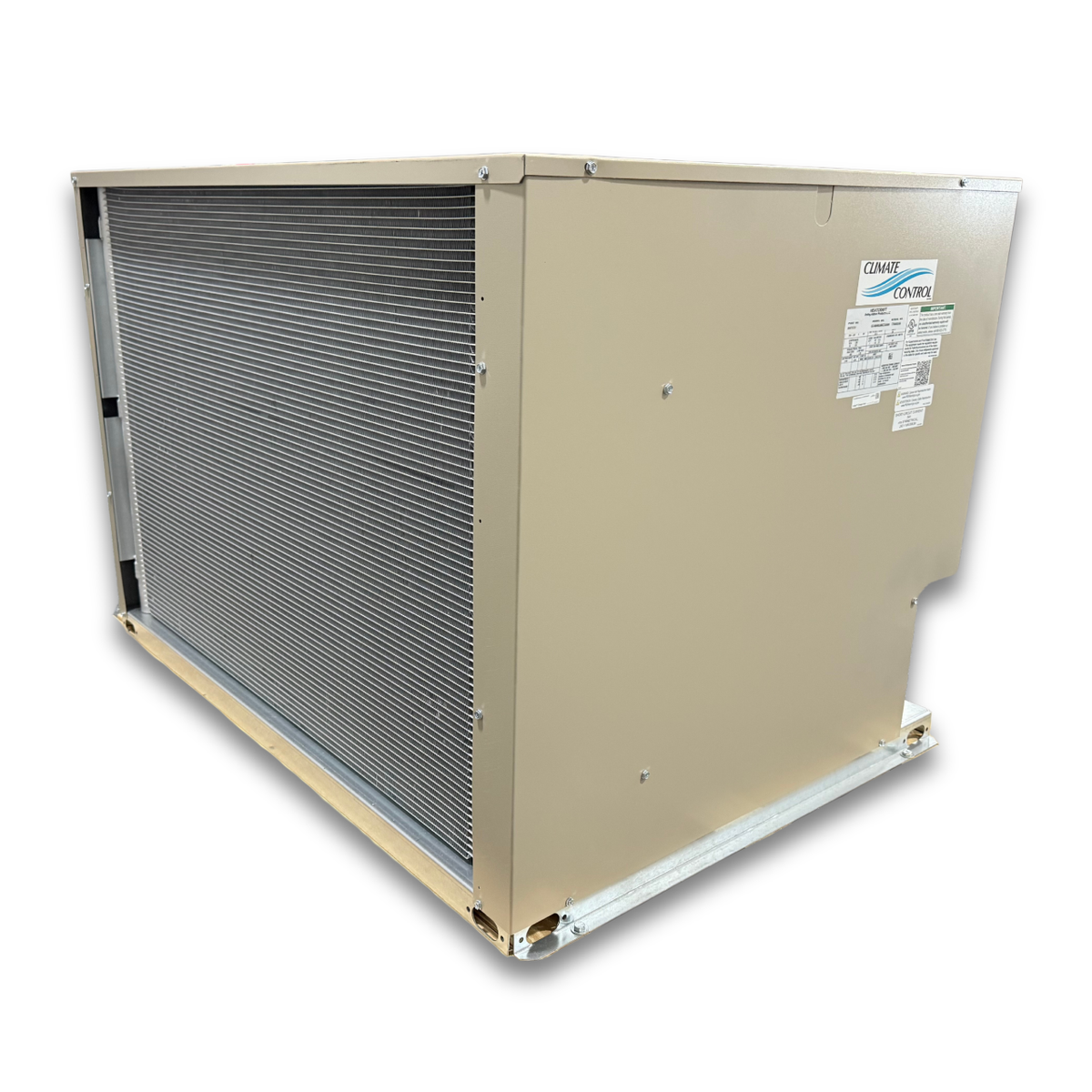 Surplus Heatcraft CCH0045LBBCZA0000 4.5 HP Condensing Unit #3108 — supplier gallery view 5; Beige condensing unit backside view.