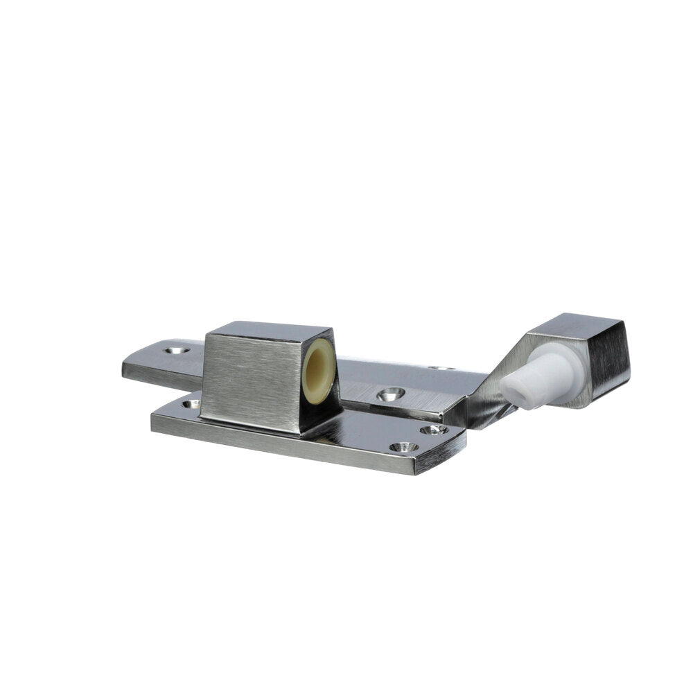 Component Hardware W60-2000 Walk-In Hinge Flush S — supplier gallery view 1; A stainless steel Component Hardware walk-in door hinge.