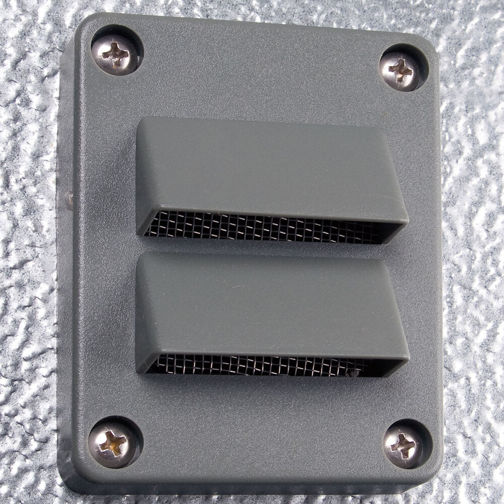 Kolpak P8-0812-CT Polar Pak 8' x 12' x 8' Indoor Walk-In Cooler with Top-Mounted Refrigeration — supplier gallery view 7; A grey rectangular Kolpak walk-in cooler with metal corners.