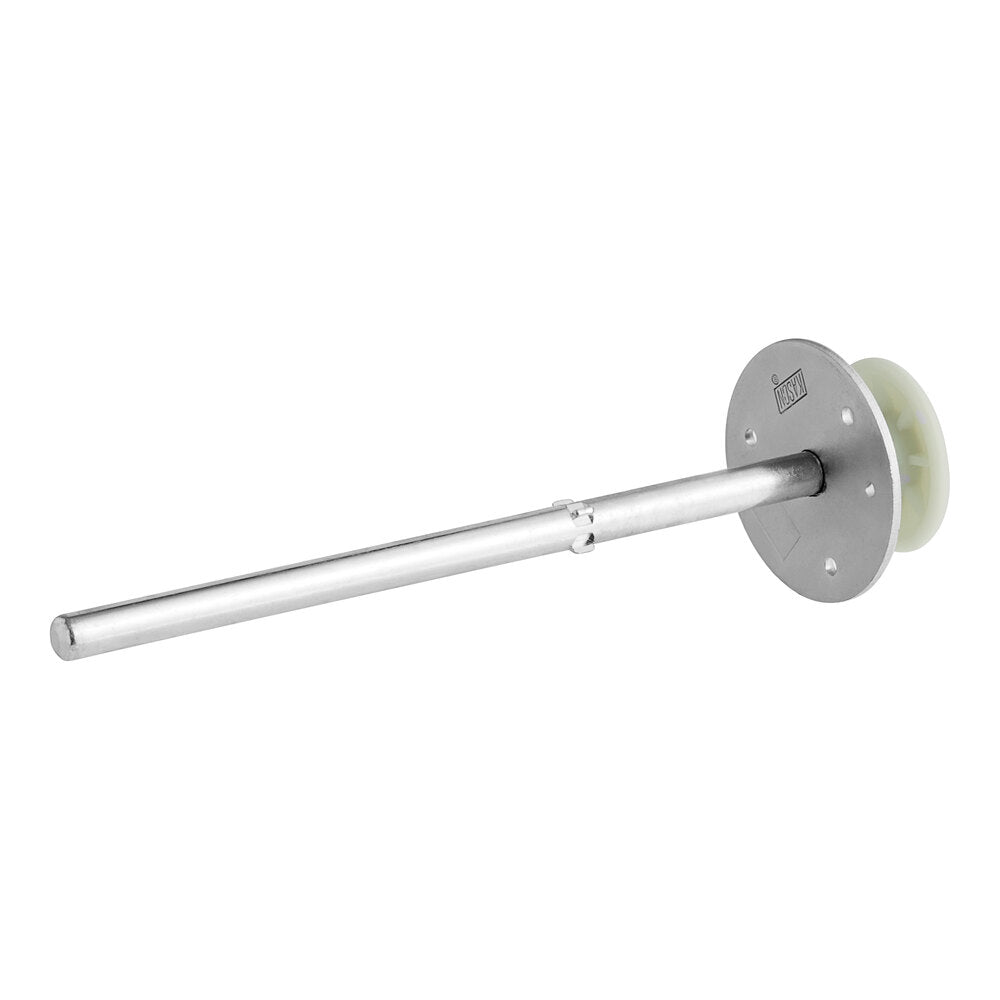 Kason® 10481B00600 10 1/4" Steel Walk-In Cooler Safety Release Handle with Plastic Glow Knob — supplier gallery view 2; A silver metal rod with a white plastic disc on the end.