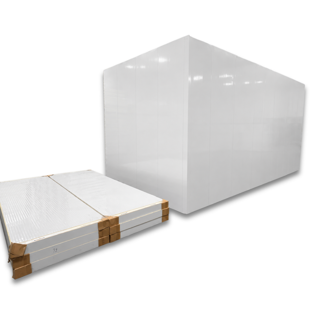 Barr 8'3" x 18'1" x 10'H Walk-In Cold Room without Floor — supplier gallery view 2; White walk-in cooler unit back view