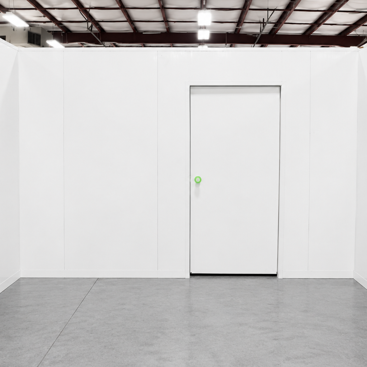 Barr 11'6" x 16'4" x 8'H Walk-In Cold Room without Floor — supplier gallery view 2; Inside view of white walk-in cooler unit.
