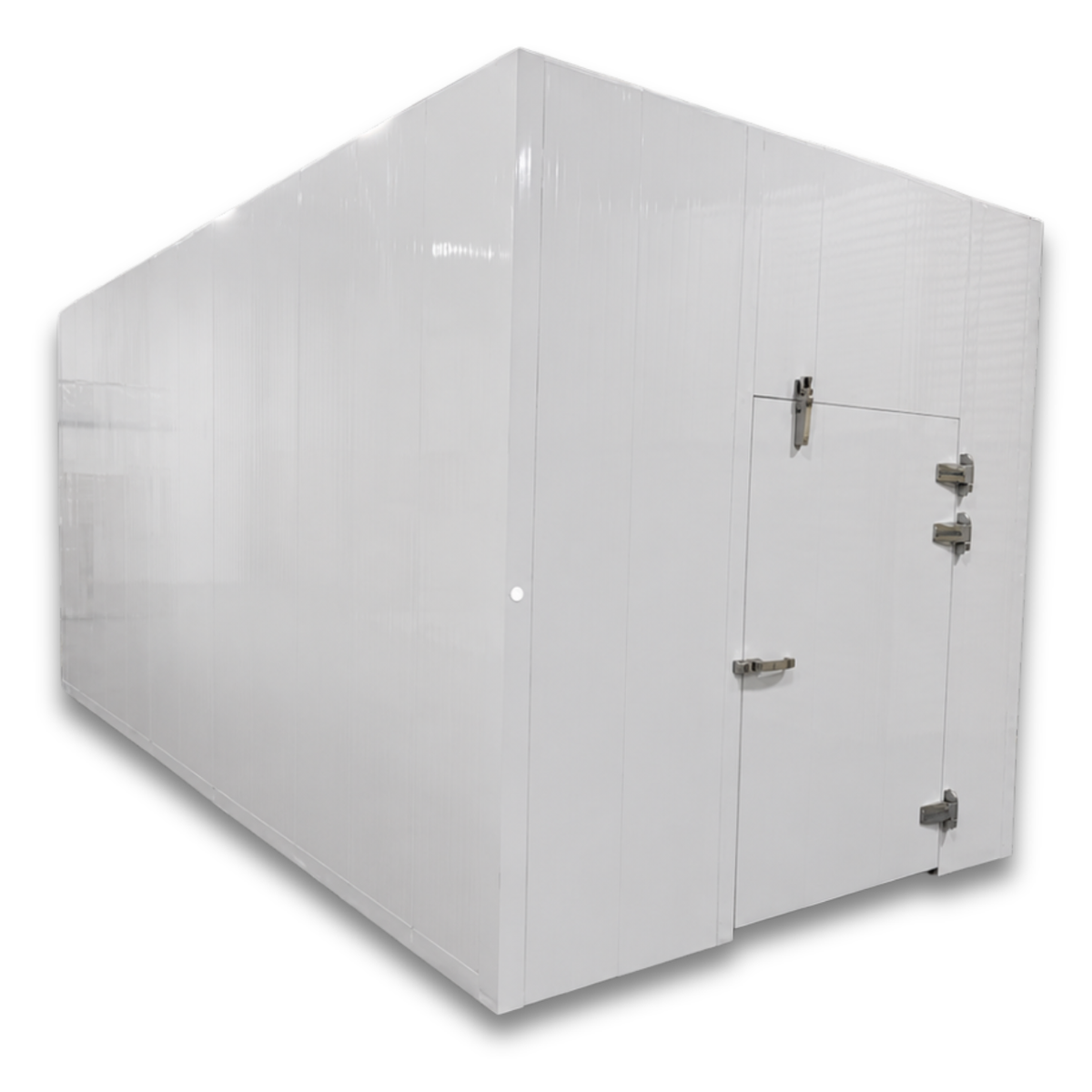 Barr 8'3" x 24'8" x 10'H Walk-In Cold Room without Floor — supplier gallery view 2; White walk-in cooler unit with closed hinged door, showing interior and insulated panel walls front left view