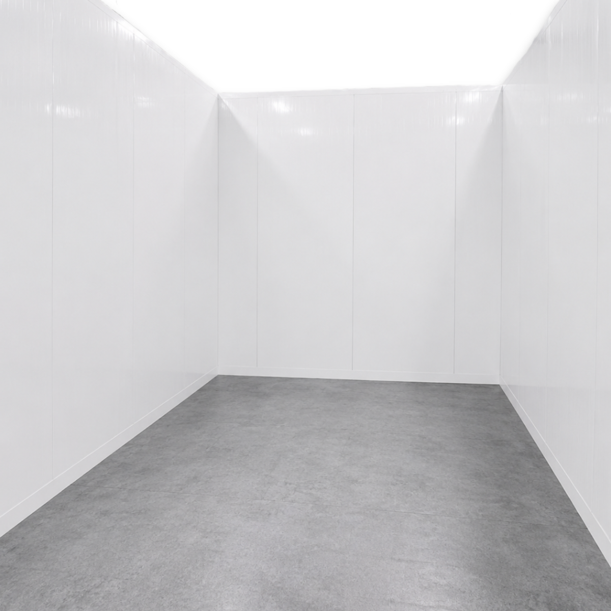 Barr 8'3" x 24'8" x 10'H Walk-In Cold Room without Floor — supplier gallery view 5; White walk-in cooler unit with closed hinged door, showing interior and insulated panel walls inside view