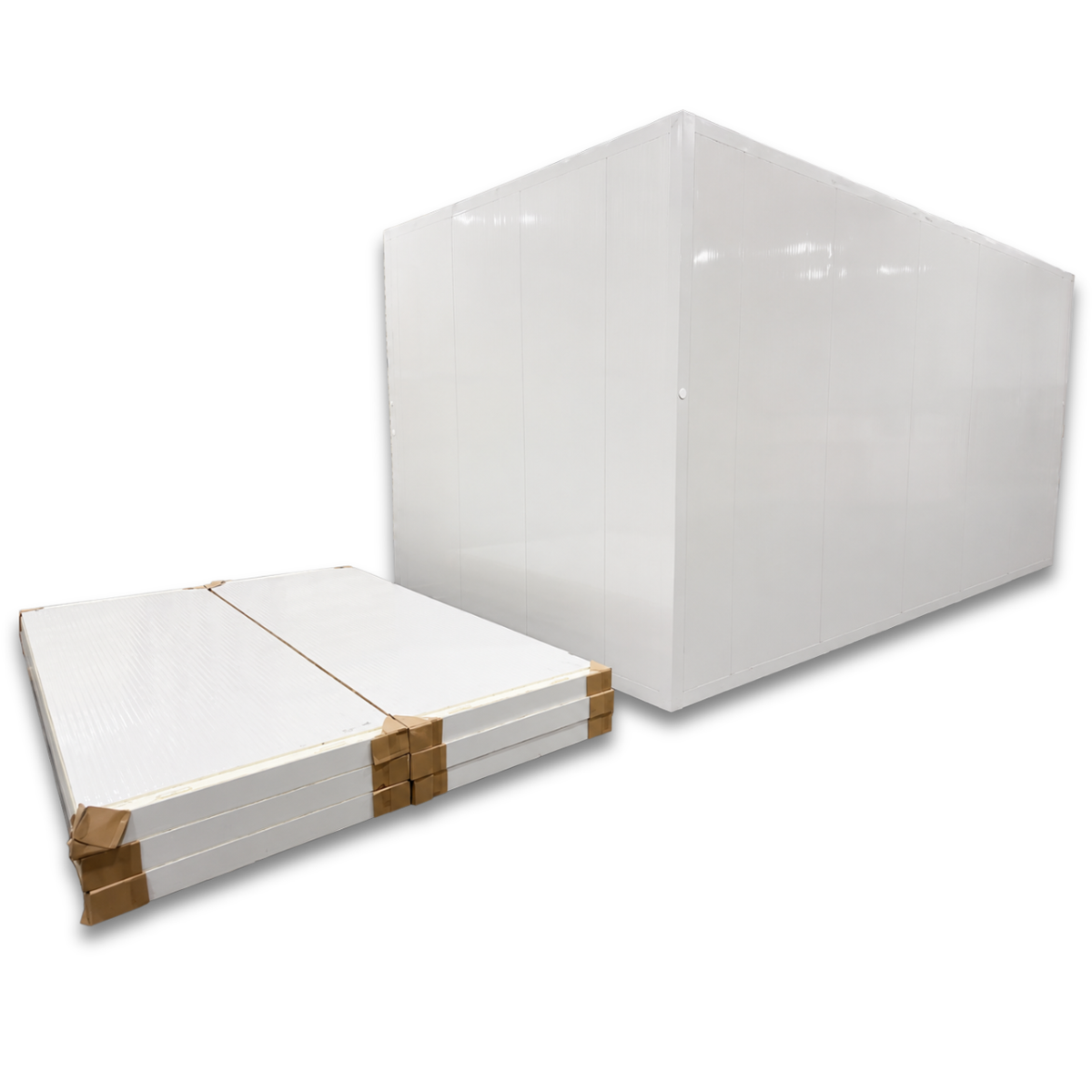 Barr 9'10" x 9'10" x 10'H Walk-In Cold Room without Floor — supplier gallery view 3; White walk-in cooler unit back view
