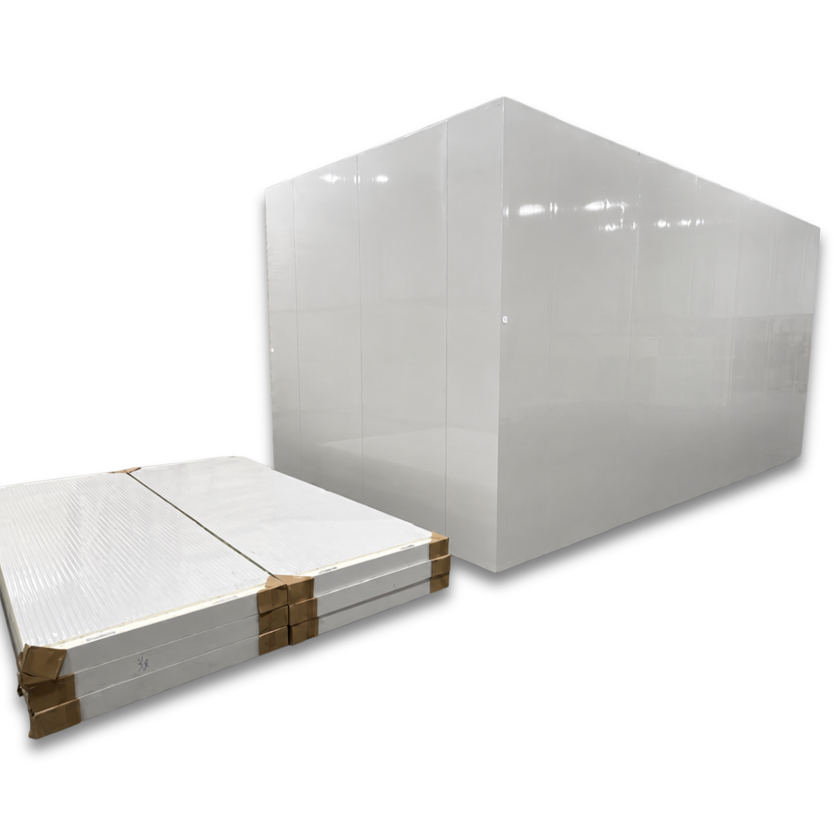 Barr 8'3" x 8'3" x 10'H Walk-In Cold Room without Floor — supplier gallery view 3; White walk-in cooler unit back view
