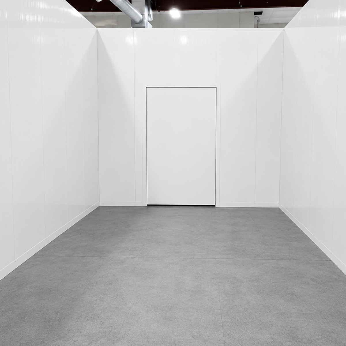 Barr 11'6" x 16'4" x 10'H Walk-In Cold Room without Floor — supplier gallery view 3; Inside view of white walk-in cooler.