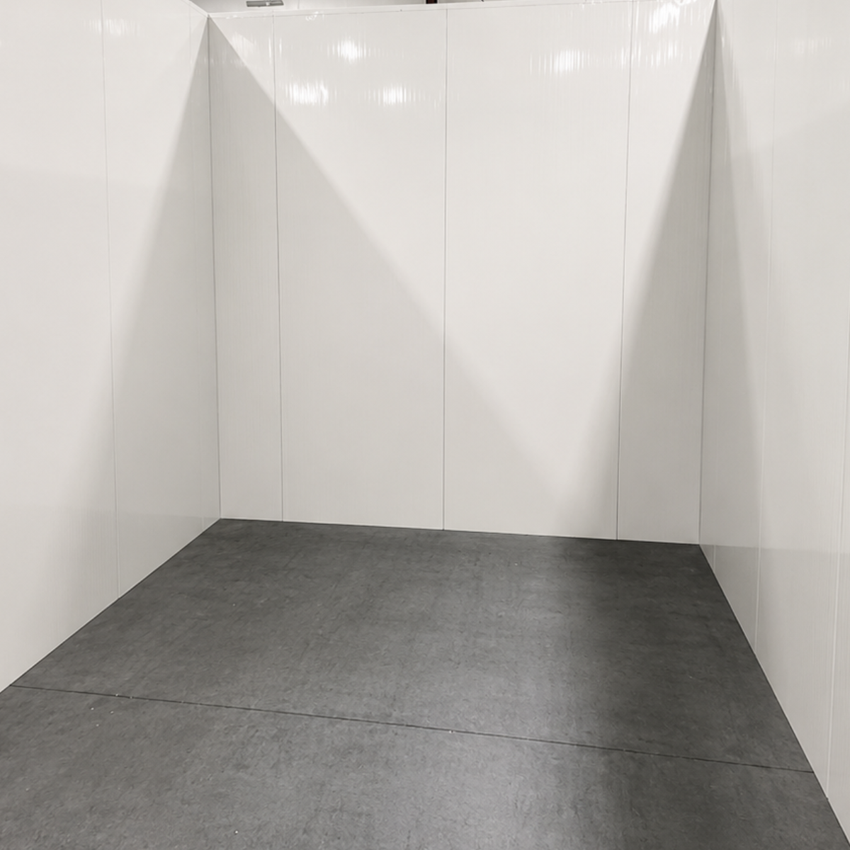 Barr 11'6" x 26'1" x 10'H Walk-In Cold Room without Floor — supplier gallery view 3; White walk-in cooler unit with closed hinged door, featuring insulated panel walls
