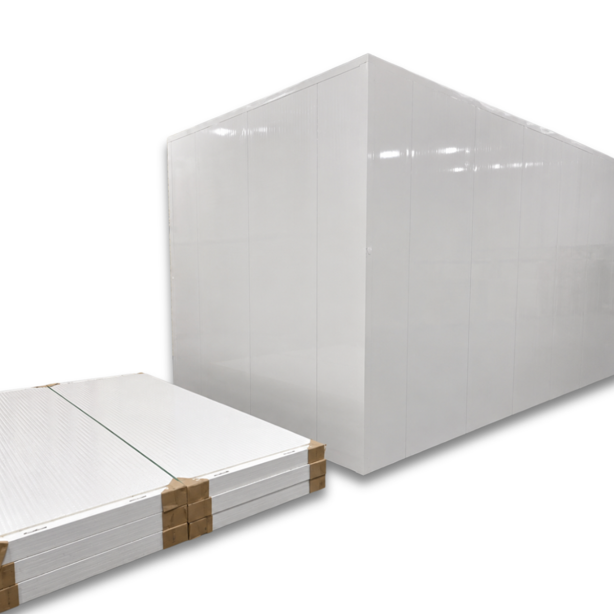 Barr 9'10" x 13'1" x 10'H Walk-In Cold Room without Floor — supplier gallery view 2; White walk-in cooler unit back right view