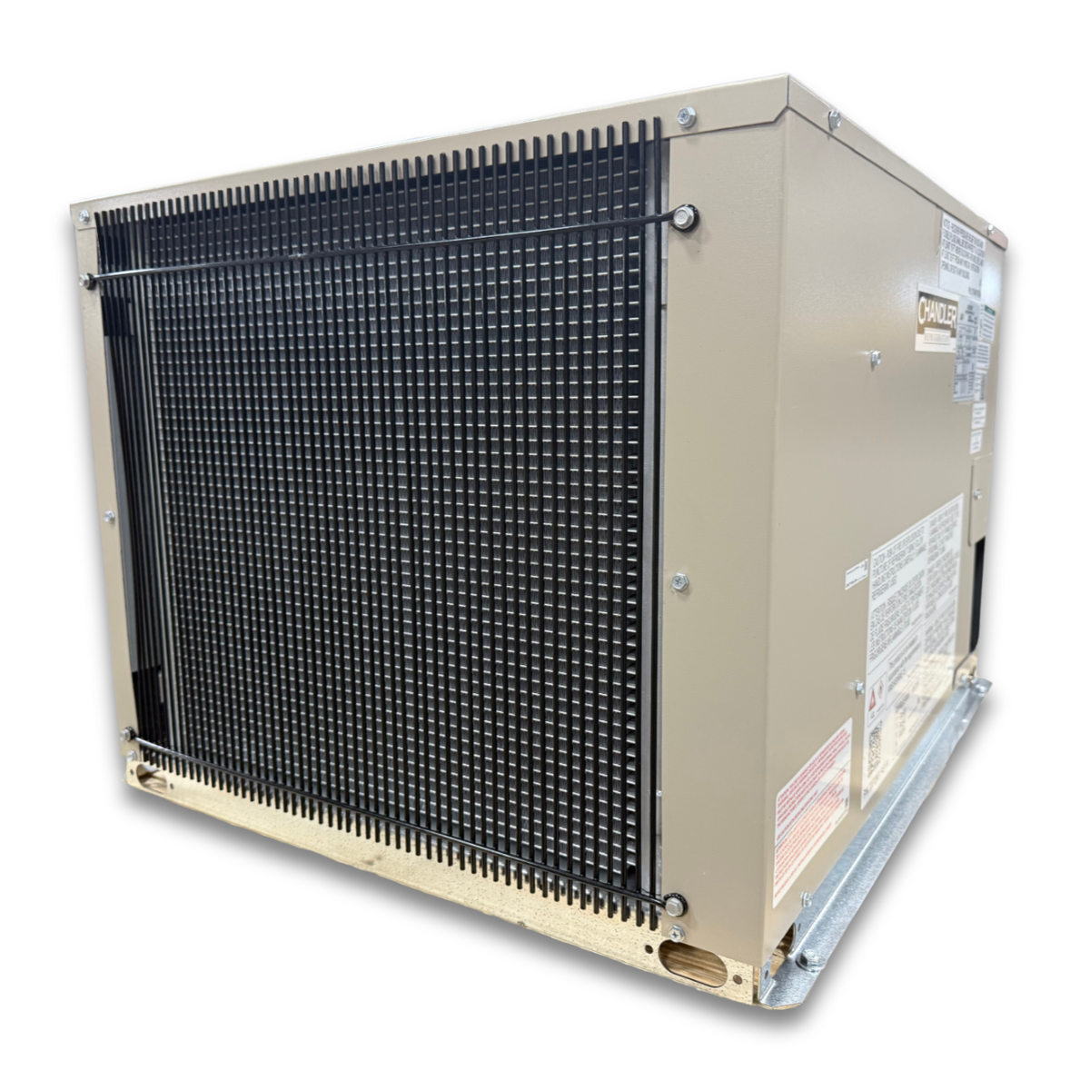 Chandler HCH0010MBACYA0000 1 HP Medium Temp Condensing Unit — supplier gallery view 3; Beige condensing side back view of unit