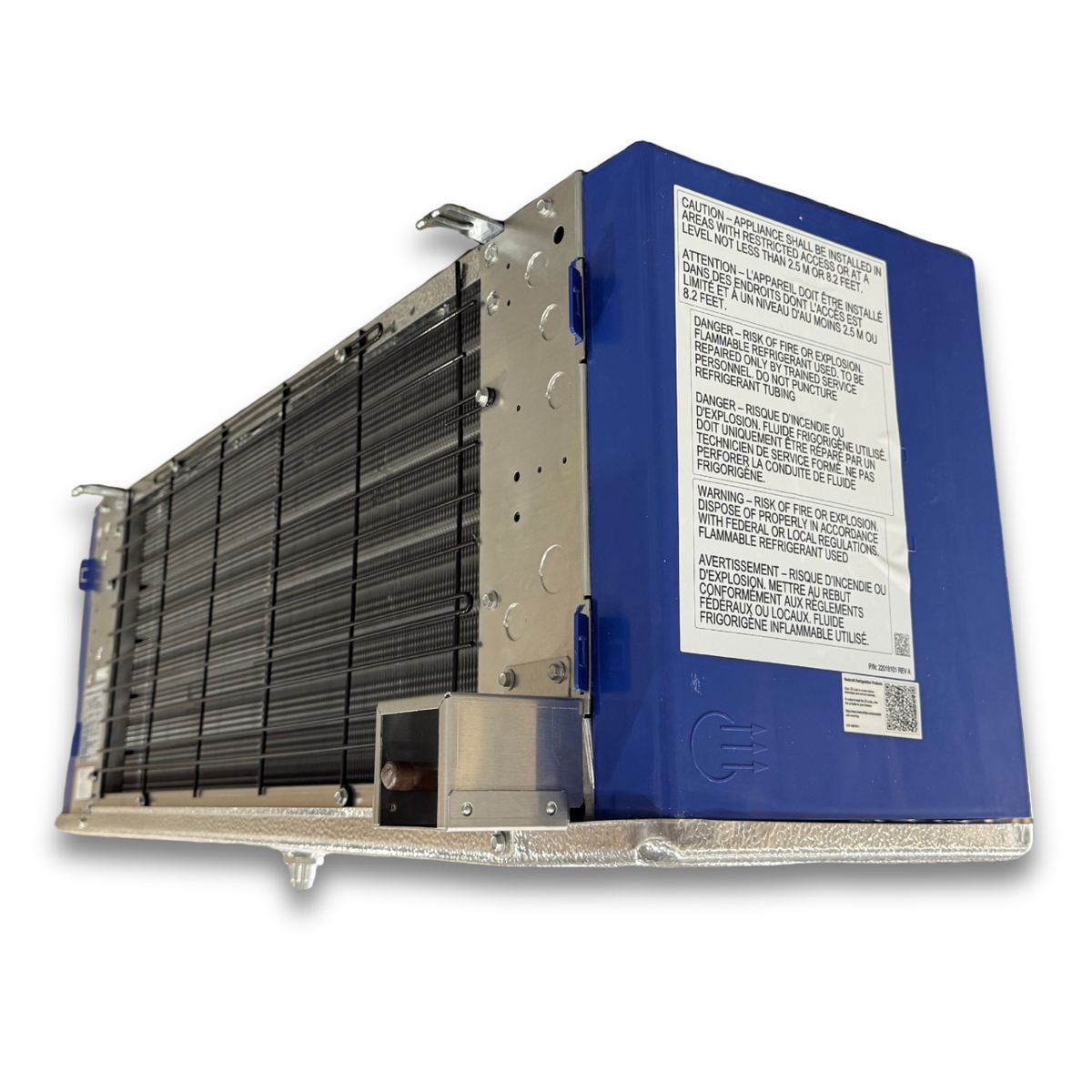 Chandler HEL0095AY6AMAG0210 Air Defrost Evaporator with IntelliGen — supplier gallery view 4; Blue/gray evaporator back view.