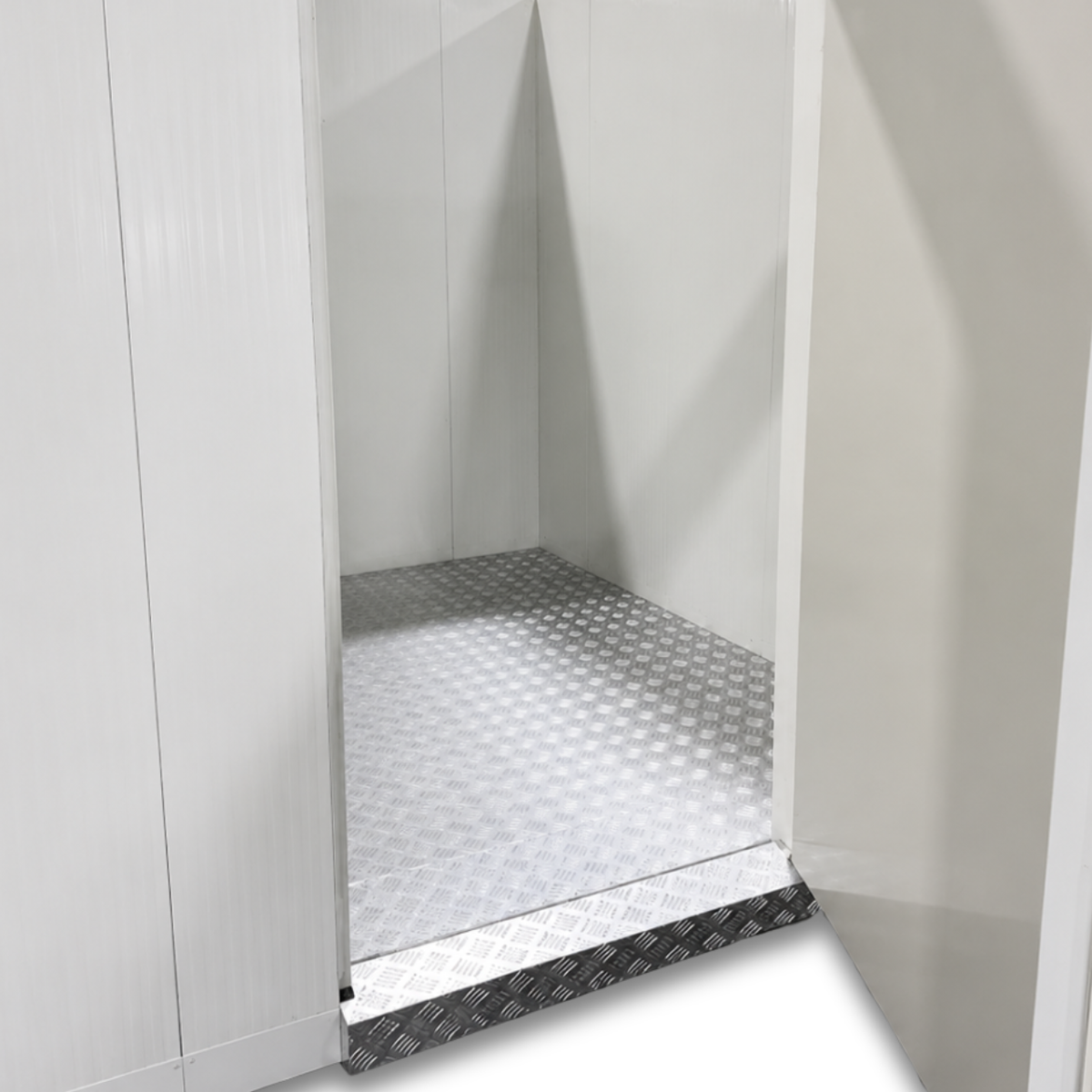 Barr 8'3" x 8'3" x 8'2"H Walk-In Cold Room with Floor — supplier gallery view 3; White walk-in cooler with insulated panels and floor inside view