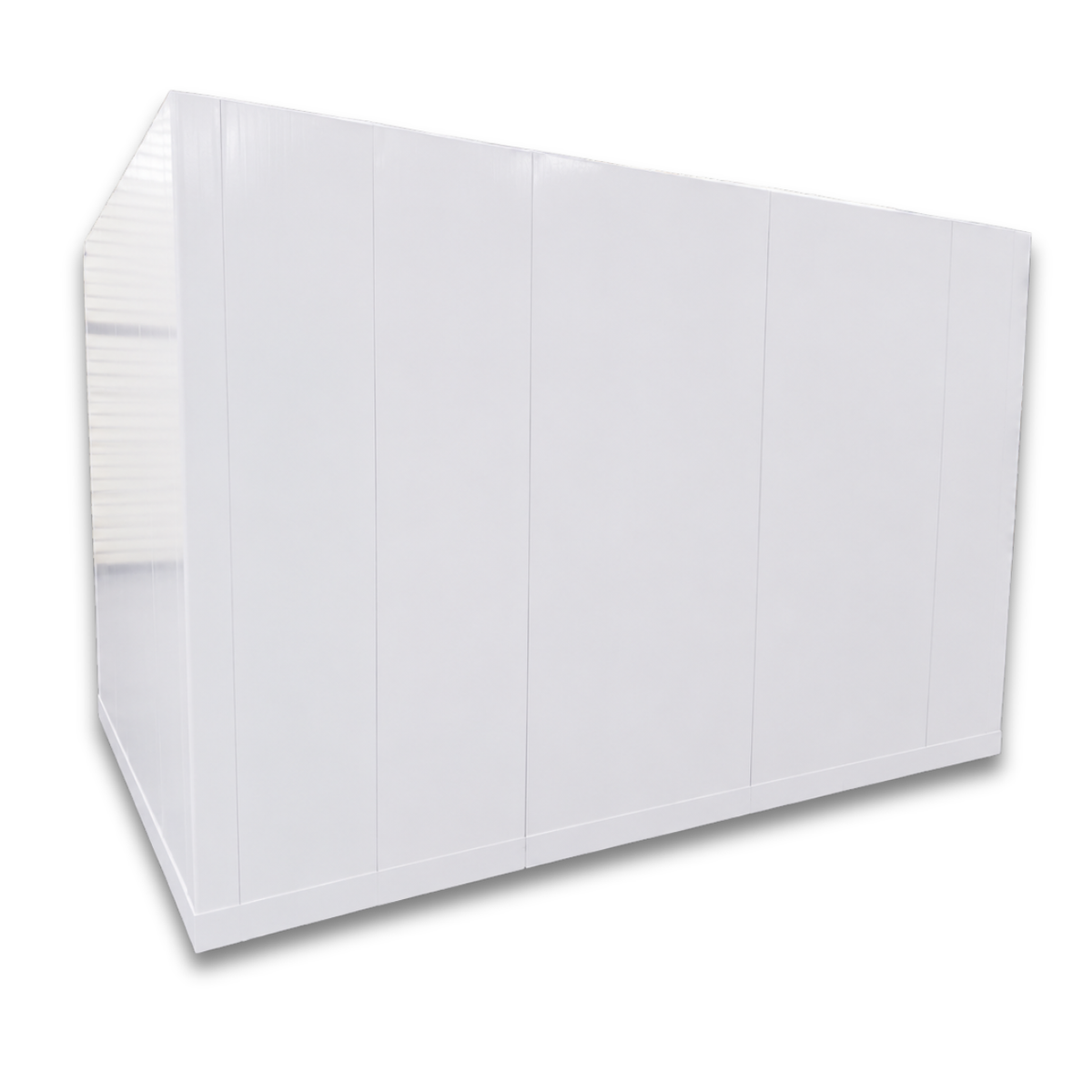 Barr 8'3" x 11'6" x 8'2"H Walk-In Cold Room with Floor — supplier gallery view 3; White walk-in cooler with insulated panels and floor back view