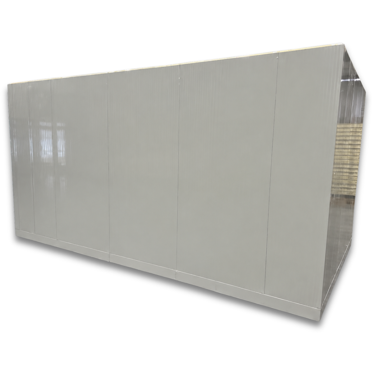 Barr 8'3" x 14'10" x 8'2"H Walk-In Cold Room with Floor — supplier gallery view 3; White walk-in cooler with insulated panels and floor back view