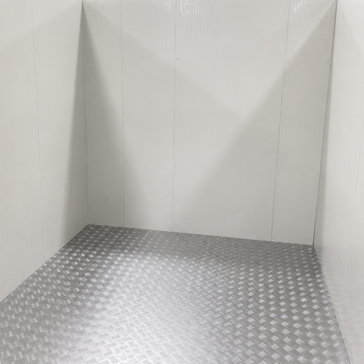 Barr 8'3" x 14'10" x 8'2"H Walk-In Cold Room with Floor — supplier gallery view 4; White walk-in cooler with insulated panels and floor inside view