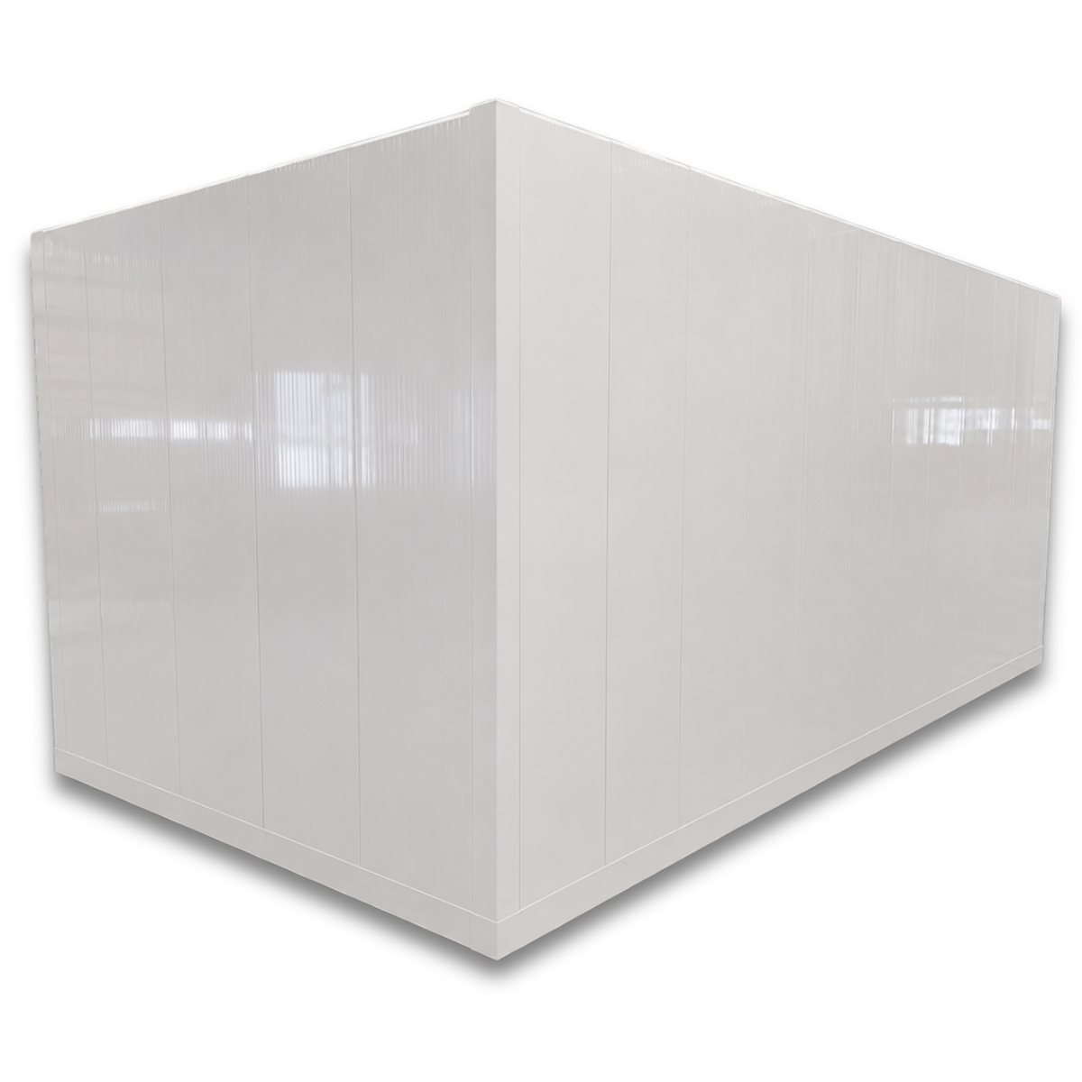Barr 8'3" x 18'1" x 8'2"H Walk-In Cold Room with Floor — supplier gallery view 5; White walk-in cooler with insulated panels and floor back left view