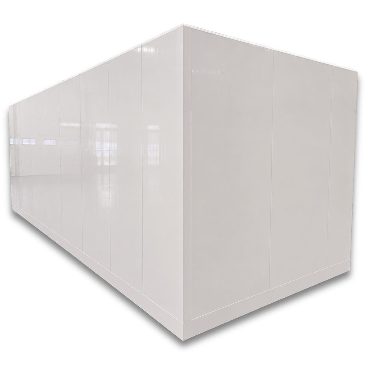 Barr 8'3" x 21'4" x 8'2"H Walk-In Cold Room with Floor — supplier gallery view 4; White walk-in cooler with insulated panels and floor back left view