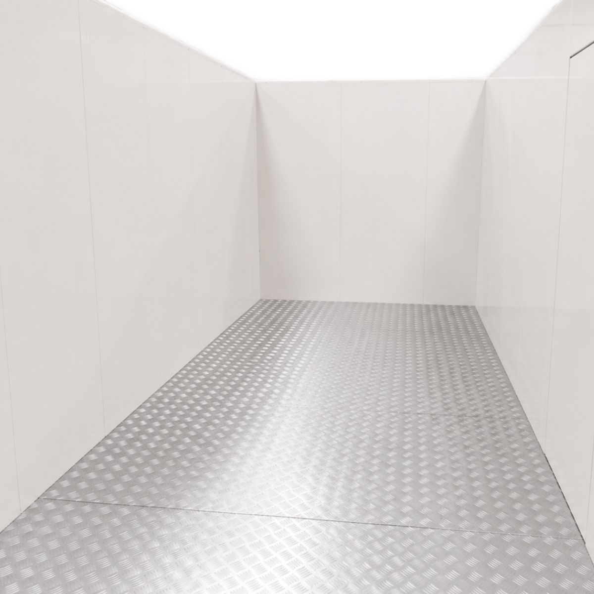 Barr 8'3" x 21'4" x 8'2"H Walk-In Cold Room with Floor — supplier gallery view 3; White walk-in cooler with insulated panels and floor inside view