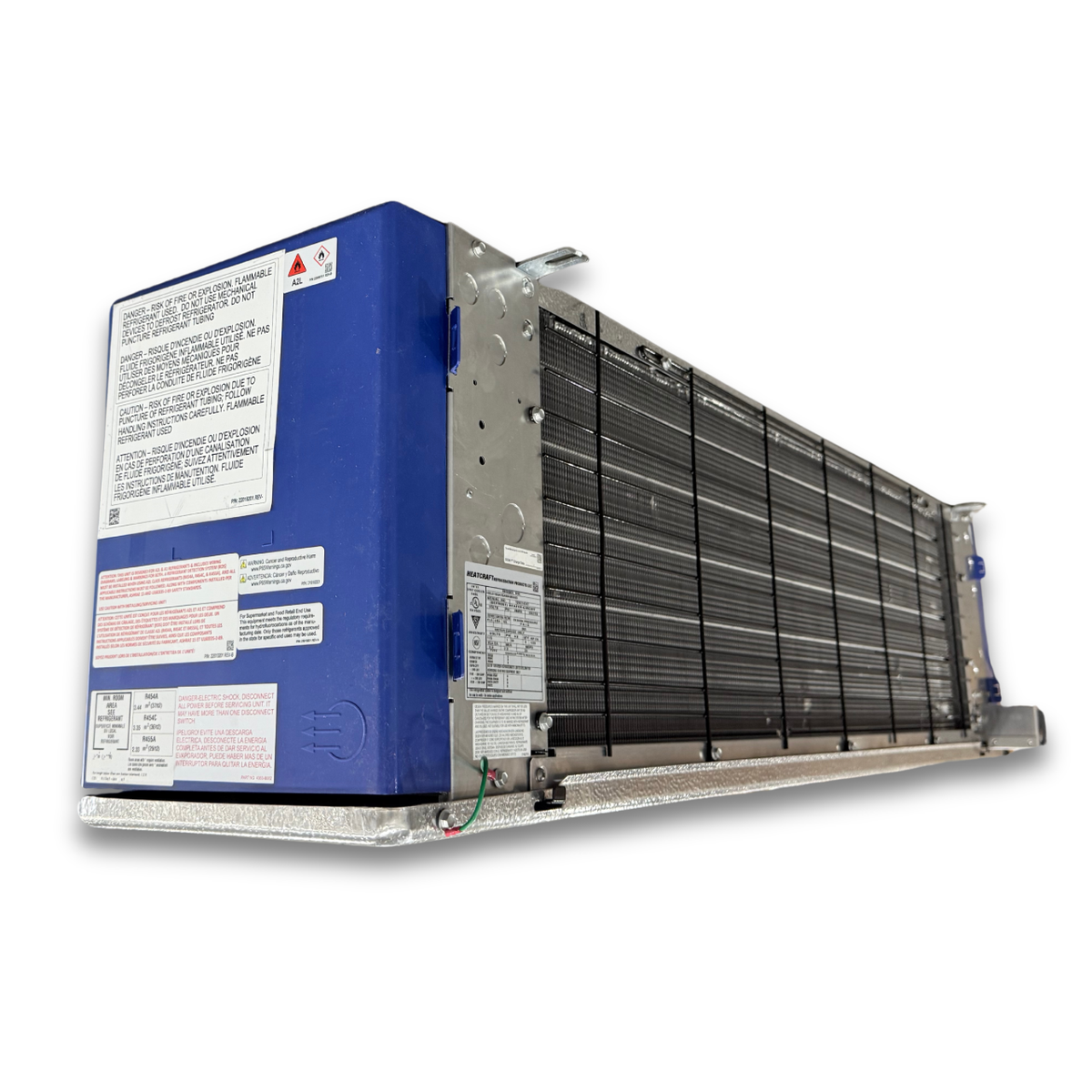 Chandler HEL0155AY6AMAG0210 Air Defrost Evaporator with IntelliGen — supplier gallery view 5; Blue/gray evaporator back view.