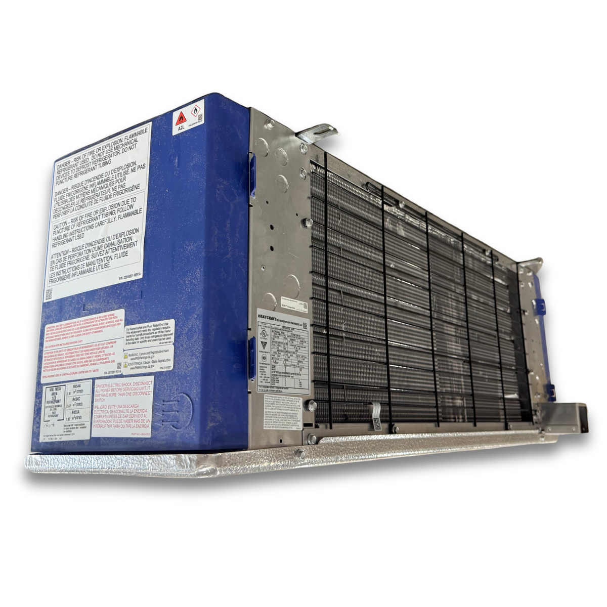 Chandler HEL0065BY6EMAB0000 Electric Defrost Evaporator — supplier gallery view 4; Blue/gray evaporator back view.