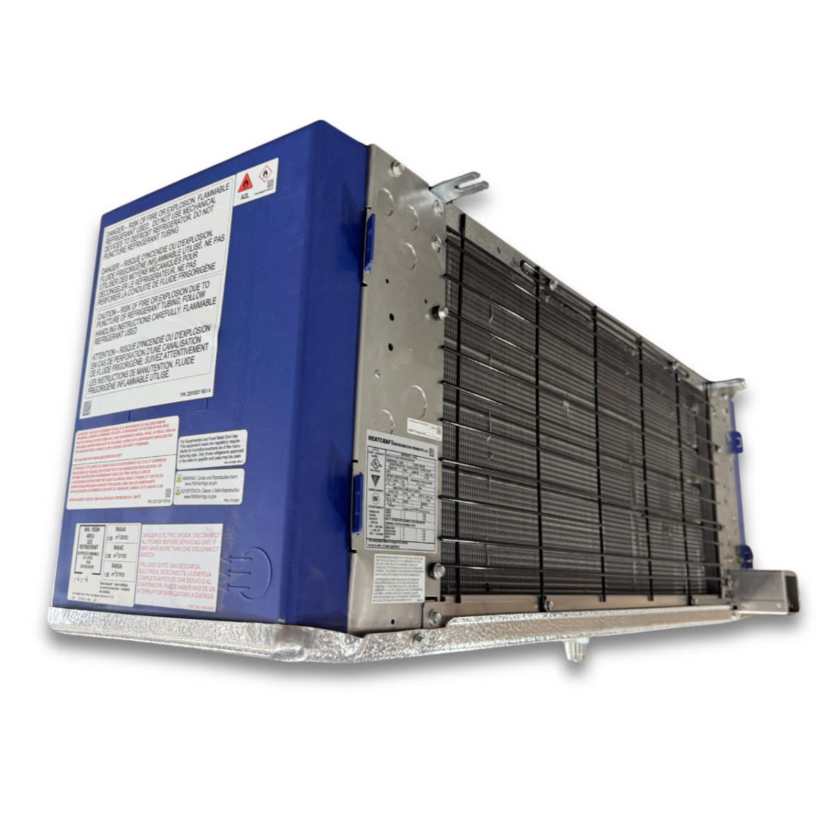 Chandler HEL0100BY6EMAG0210 Electric Defrost Evaporator with IntelliGen — supplier gallery view 4; Blue/gray evaporator back view.