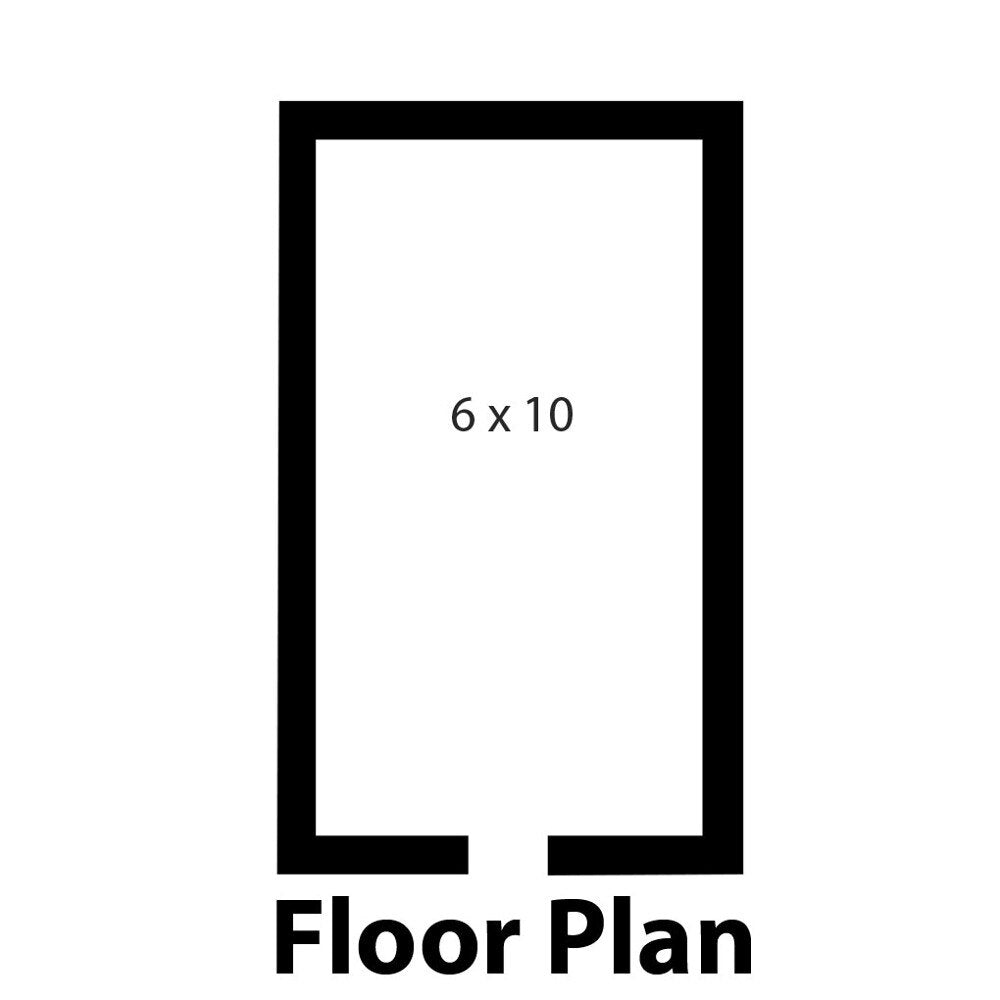 Norlake FT610-X Fast Trak 6' x 10' x 6' 7" Indoor Walk-In Cooler (Box Only) — supplier gallery view 2; The black rectangular floor plan for a Norlake Kold Locker.