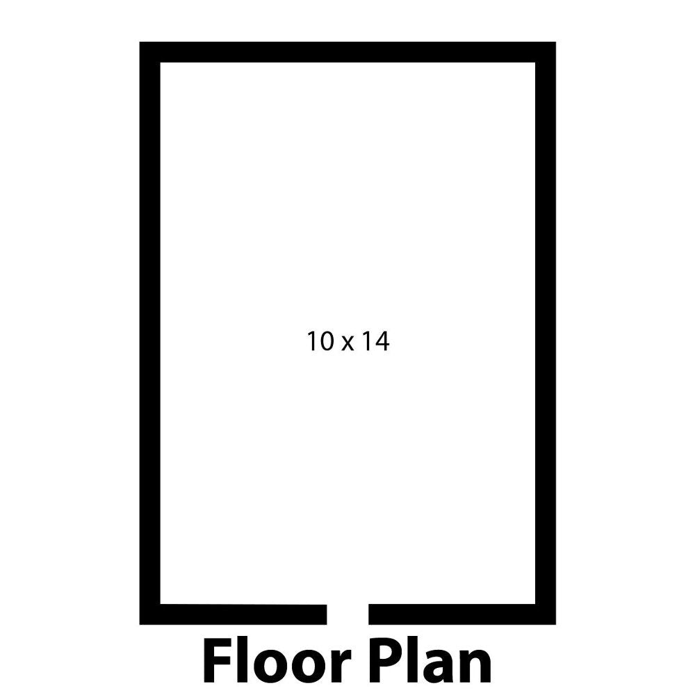 Norlake FTOB671014-CX-M Fast Trak 10' x 14' x 6' 7" Outdoor Walk-In Cooler — supplier gallery view 2; A black rectangular Norlake Kold Locker with a white floor plan inside.