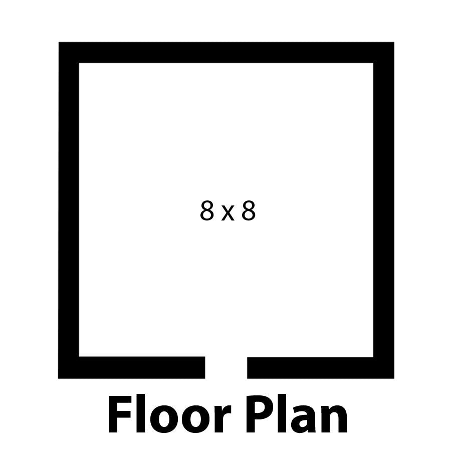Norlake FTOB6788-CX-M Fast Trak 8' x 8' x 6' 7" Outdoor Walk-In Cooler — supplier gallery view 2; A black square with white text that says "Norlake Kold Locker 8' x 8' x 6' 7" Outdoor Walk-In Cooler"
