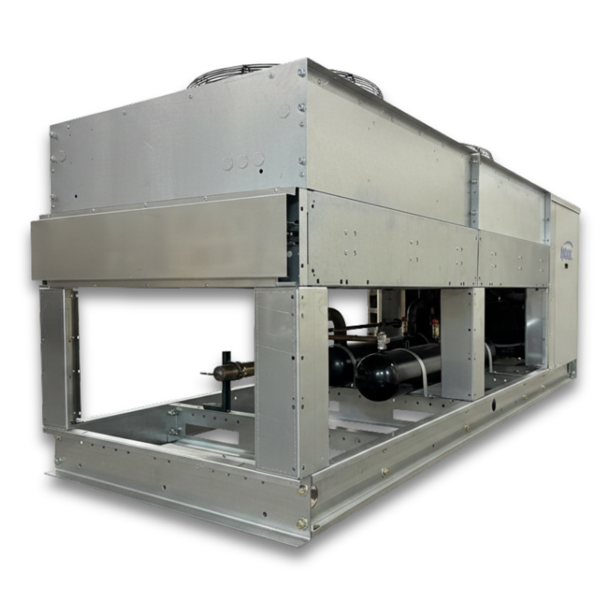 New 25 HP Medium Temp System, 3 phase 460 volt — supplier gallery view 4; Gray condensing unit back view.