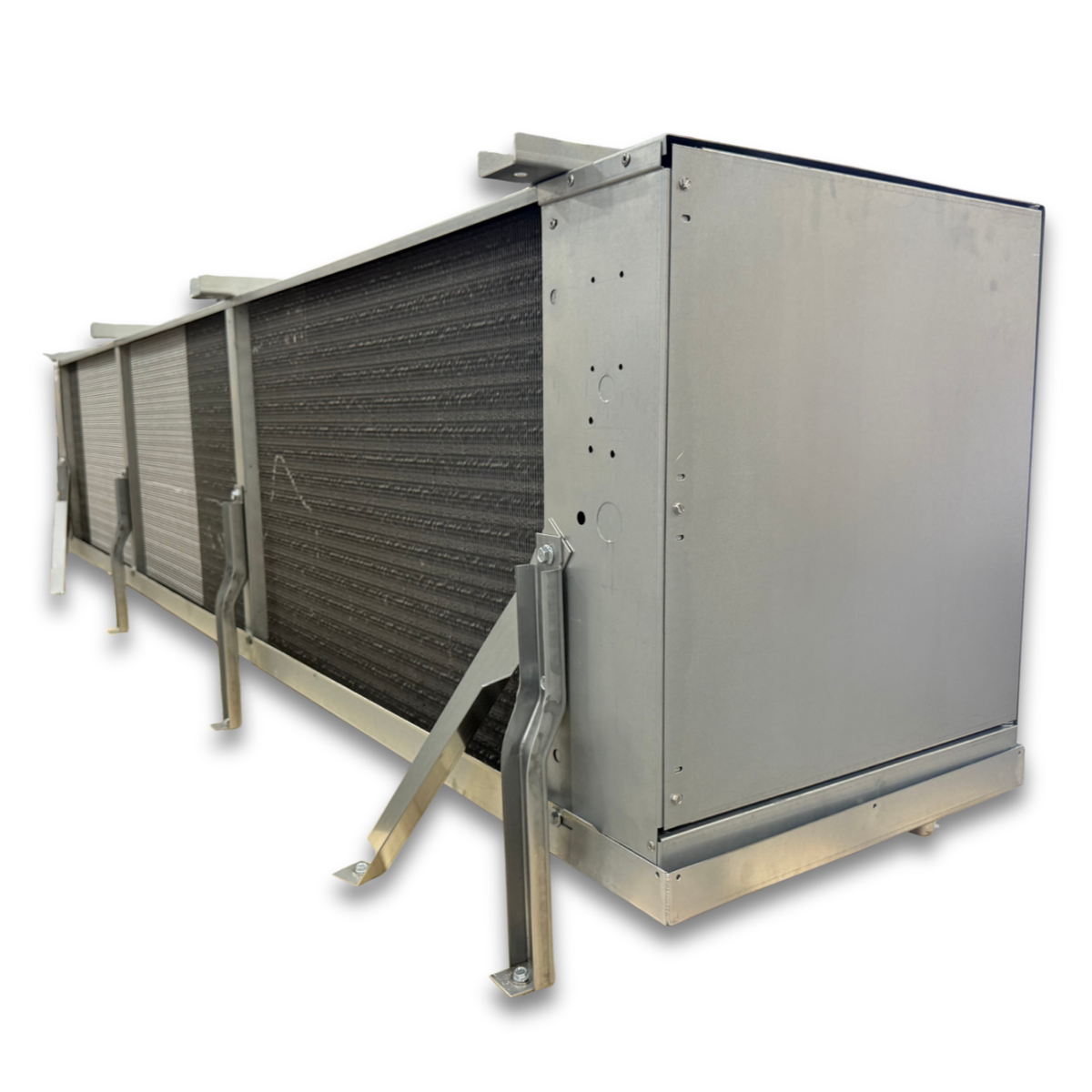 Krack MSD36A-0712RVB Air Defrost Evaporator — supplier gallery view 5; Silver evaporator back view.