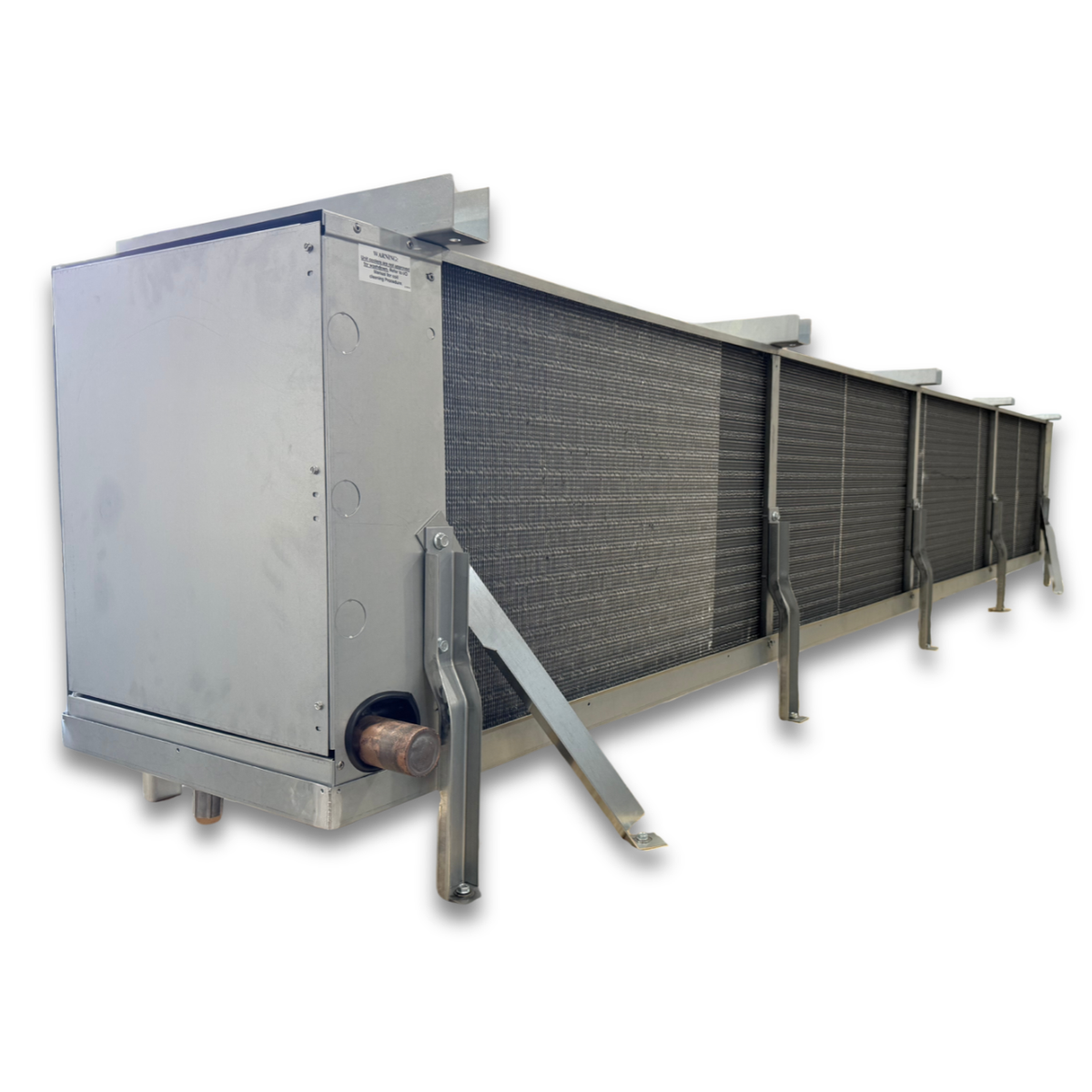 Krack MSD46A-0949RVB Air Defrost Evaporator — supplier gallery view 4; Silver evaporator back view.