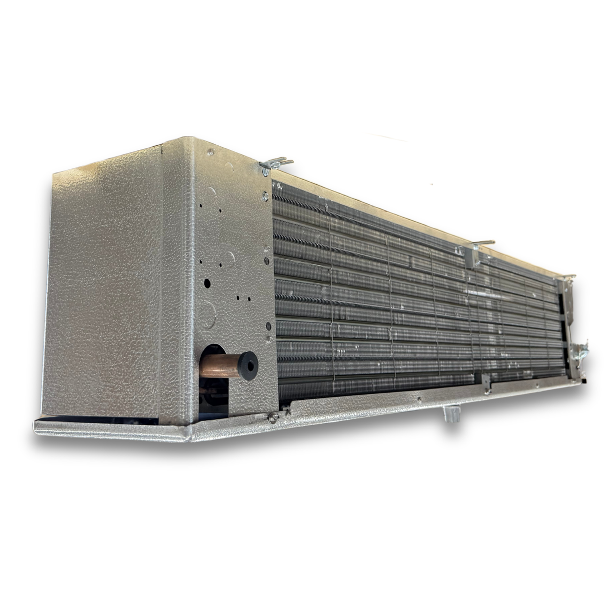 Krack KRD46E-180RVAA Electric Defrost Evaporator — supplier gallery view 4; Blue/gray evaporator back view.