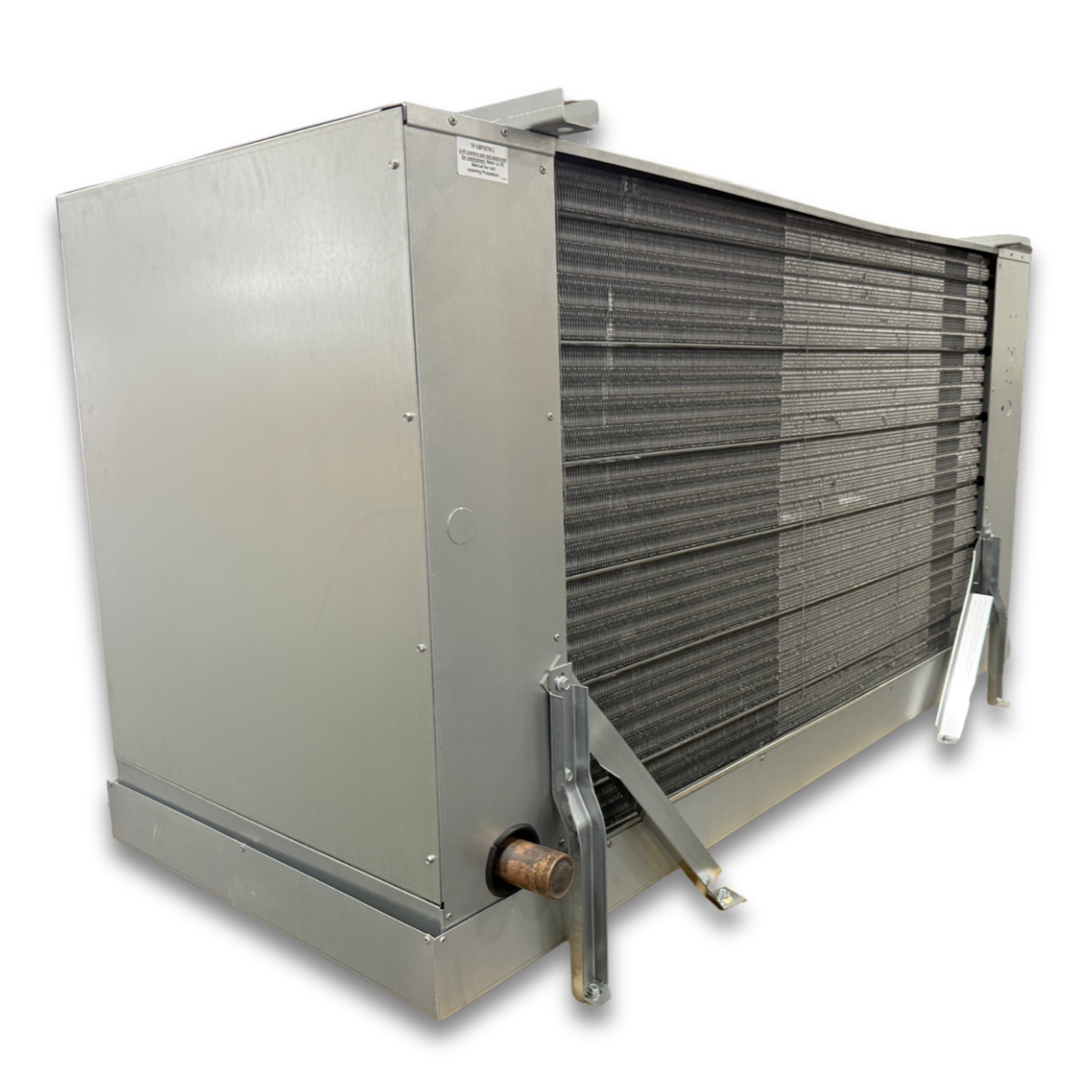 Krack SMD14E-0384RVMM Electric Defrost Evaporator — supplier gallery view 5; Silver evaporator back view.