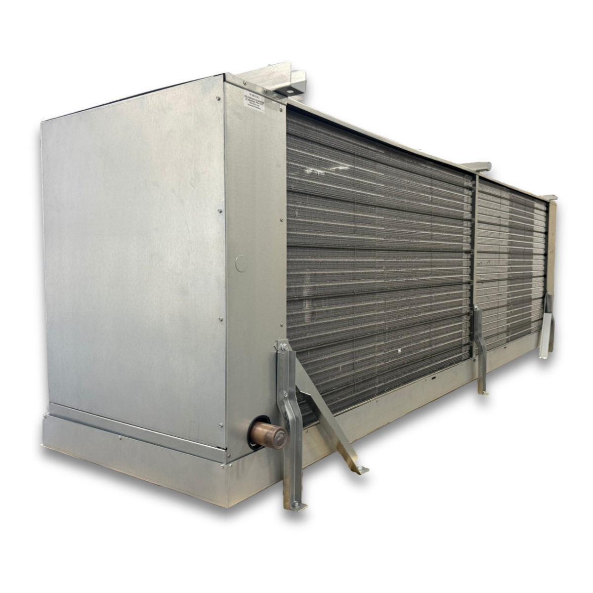 New 15 HP Krack Low Temp System, 3 phase 460 volt — supplier gallery view 7; Gray evaporator back view.