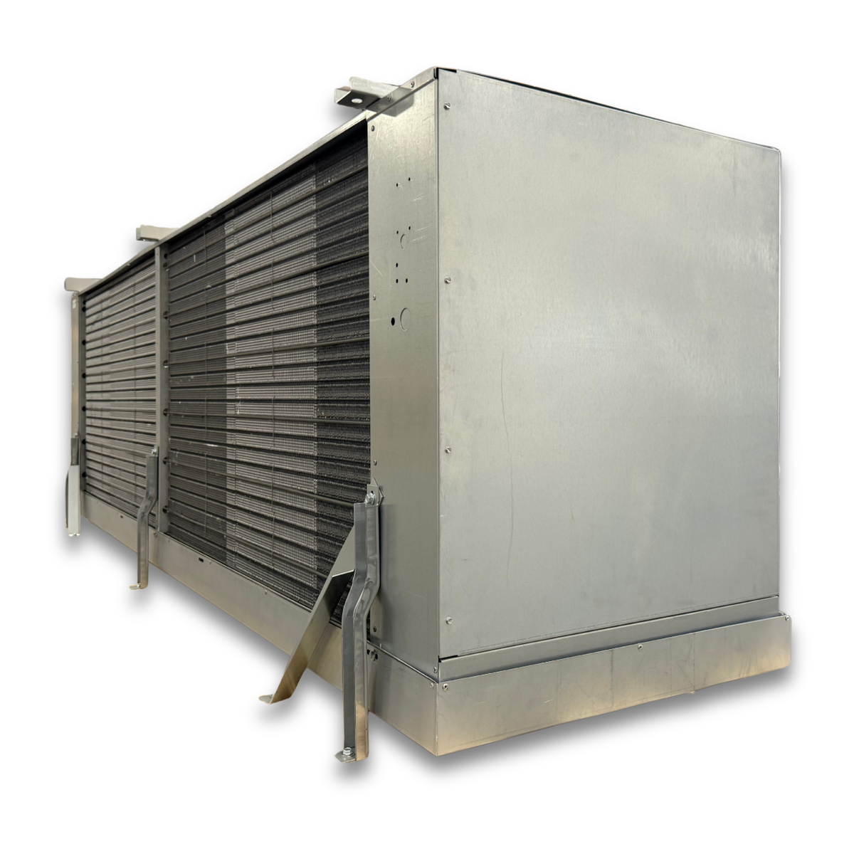 Krack SMD24E-0759RVKK Electric Defrost Evaporator — supplier gallery view 4; Silver evaporator back view.