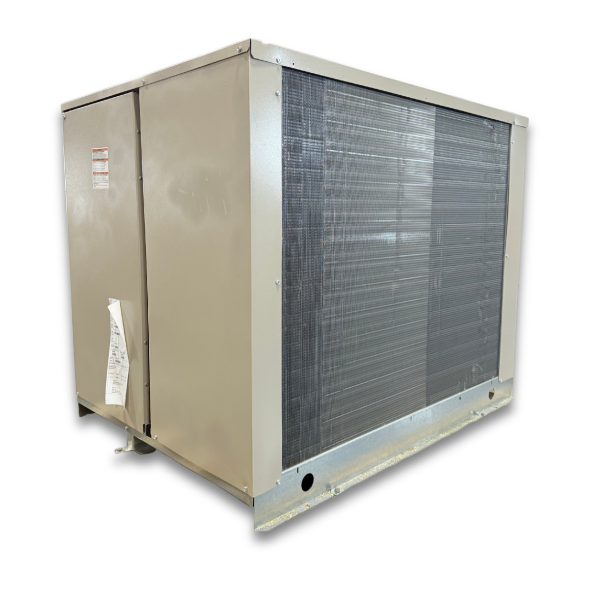 Chandler HCH0075LCACZA0300 7.5 HP Low Temp Condensing Unit — supplier gallery view 4; Beige condensing unit backside view.