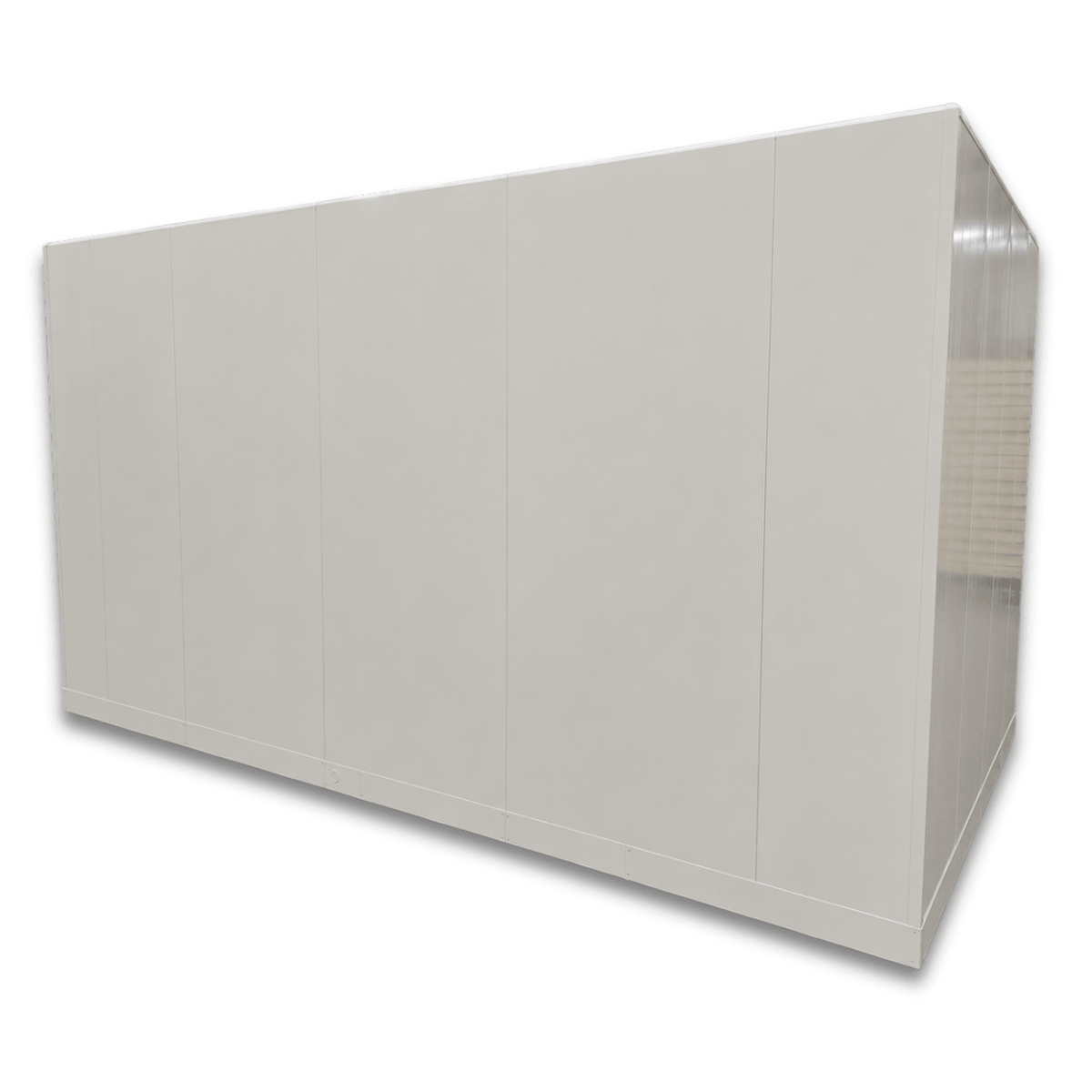 Barr 8'3" x 14'10" x 8'2"H Walk-In Freezer Room with Floor — supplier gallery view 5; White walk-in commercial freezer side wall view