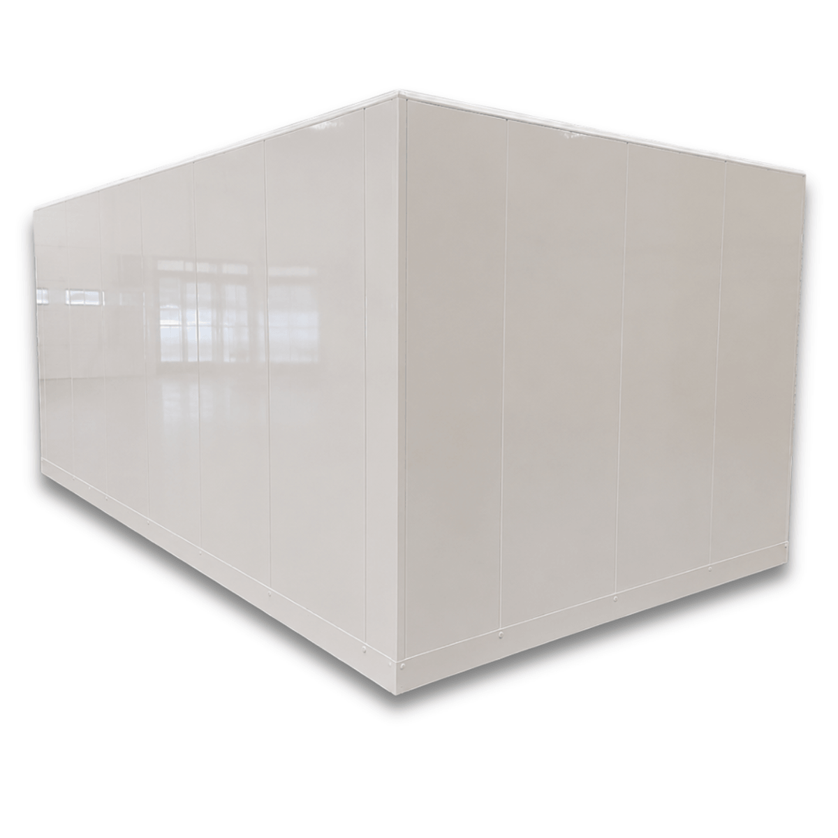 Barr 8'3" x 18'1" x 8'2"H Walk-In Freezer Room with Floor — supplier gallery view 5; White walk-in freezer unit with floor side wall view