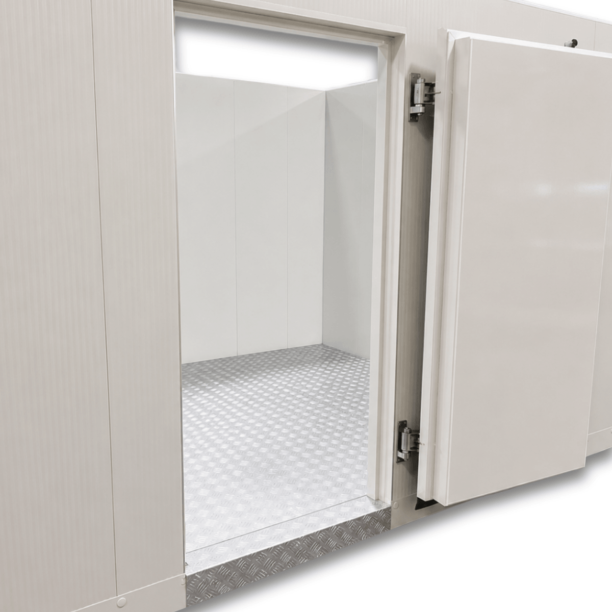 Barr 8'3" x 18'1" x 8'2"H Walk-In Freezer Room with Floor — supplier gallery view 3; White walk-in freezer unit with floor