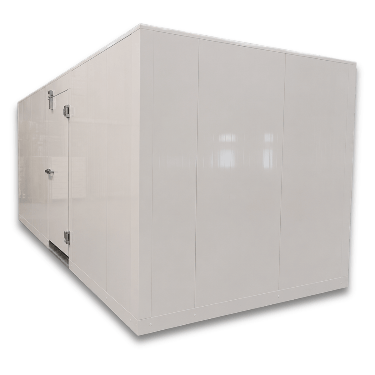 Barr 8'3" x 18'1" x 8'2"H Walk-In Freezer Room with Floor — supplier gallery view 2; White walk-in freezer unit with floor front right view