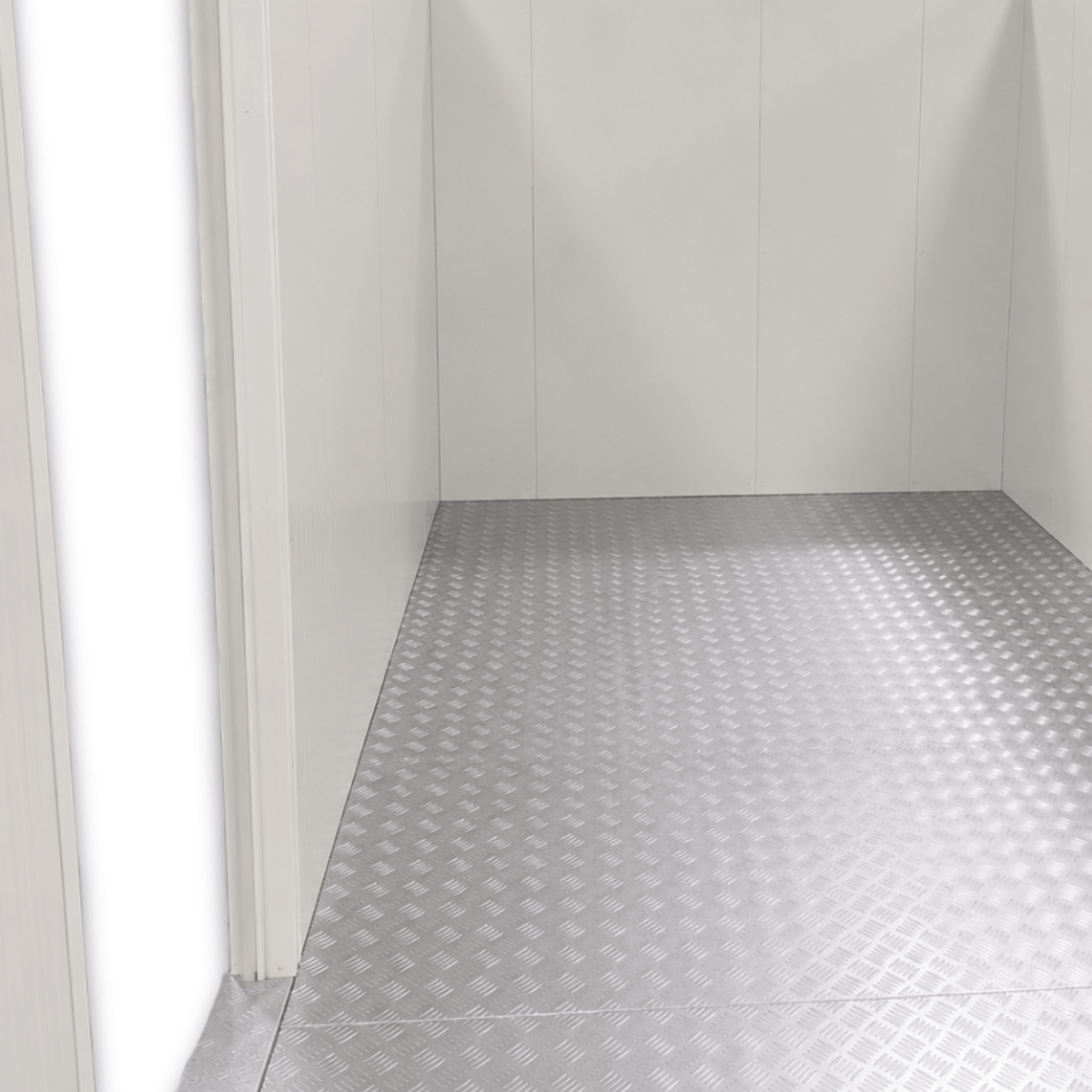 Barr 8'3" x 18'1" x 8'2"H Walk-In Freezer Room with Floor — supplier gallery view 4; White walk-in freezer unit with floor inside view